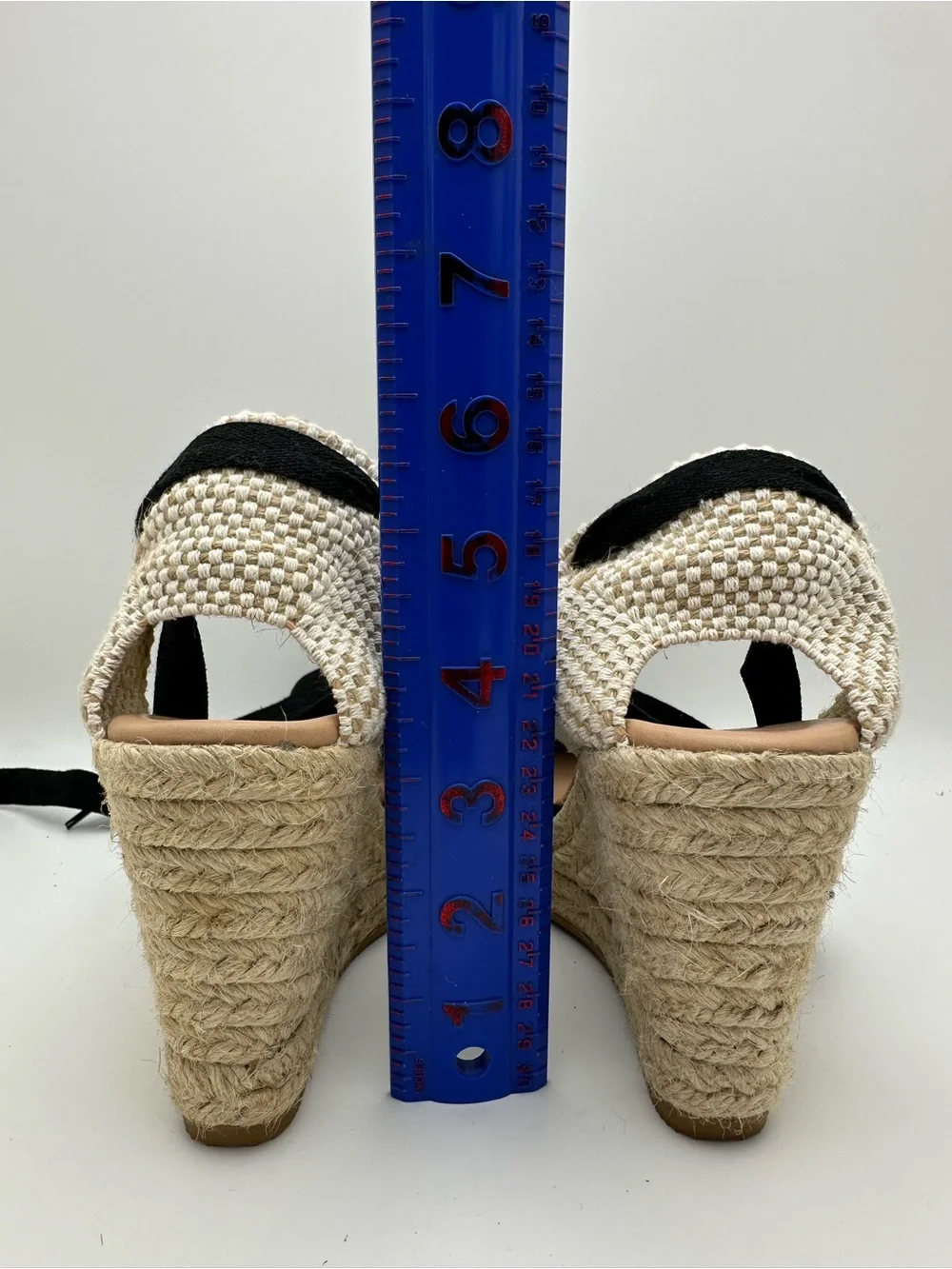Gaimo Spain Closed Toe Women’s Black Espadrille Wedge Sandals with Ankle Wrap